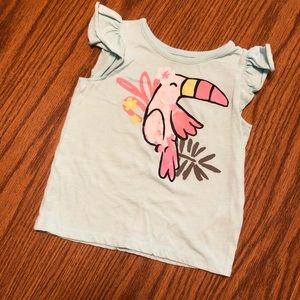 Mint Toucan Flutter Sleeve Shirt